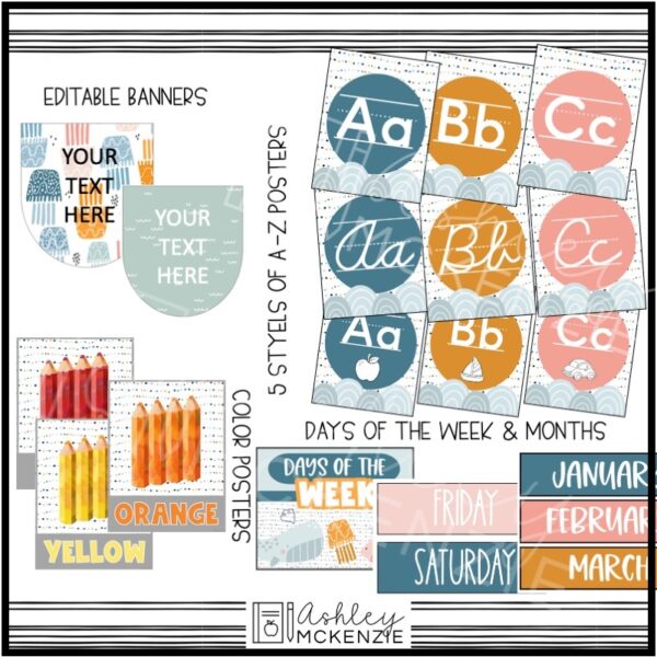 Boho Ocean Classroom Decor Bundle Boho Ocean Classroom Decor Bundle