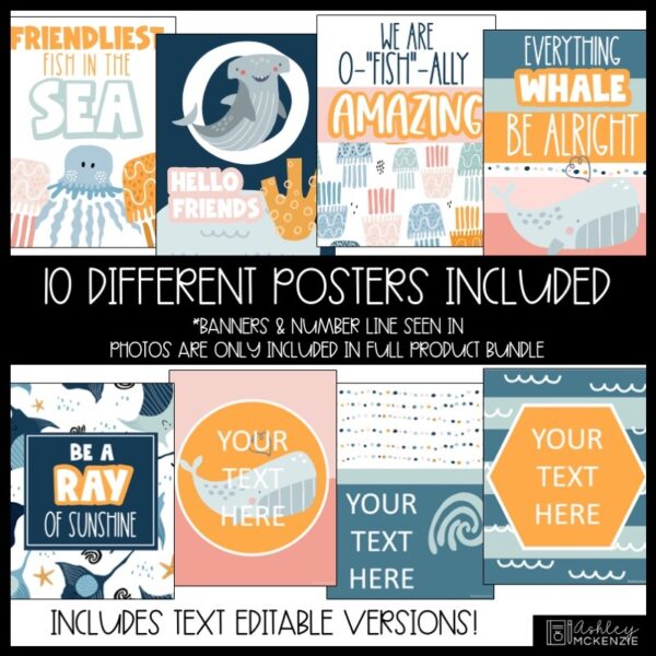Boho Ocean Classroom Decor | Classroom Posters - Editable! Boho Ocean Classroom Decor | Classroom Posters - Editable!