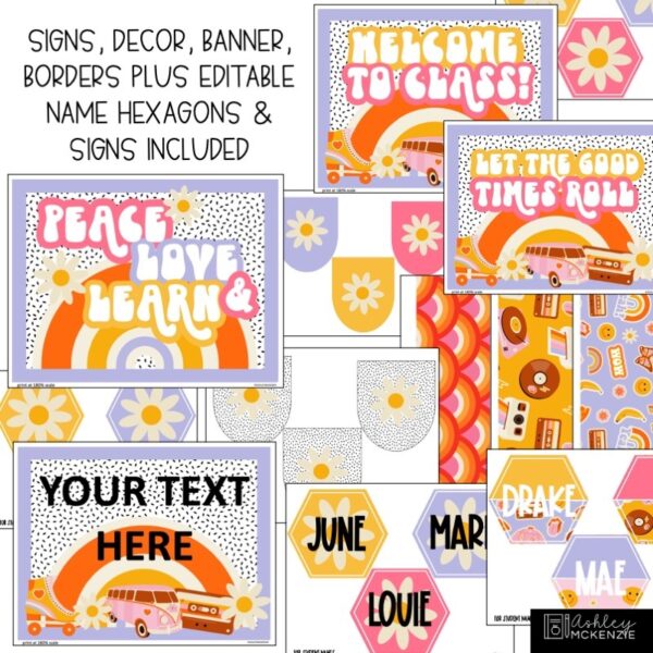 Retro Vibes Classroom Door Decor Kit Retro Vibes Classroom Door Decor Kit