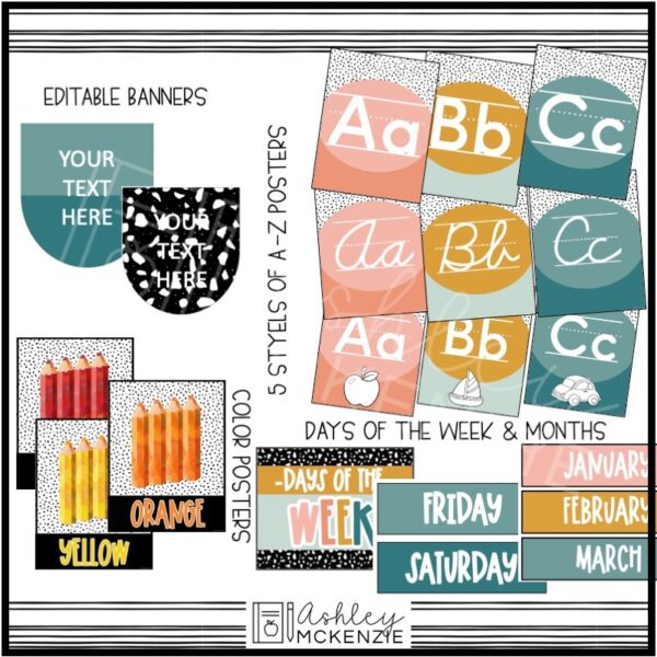 Calm Terrazzo Classroom Decor Bundle Calm Terrazzo Classroom Decor Bundle