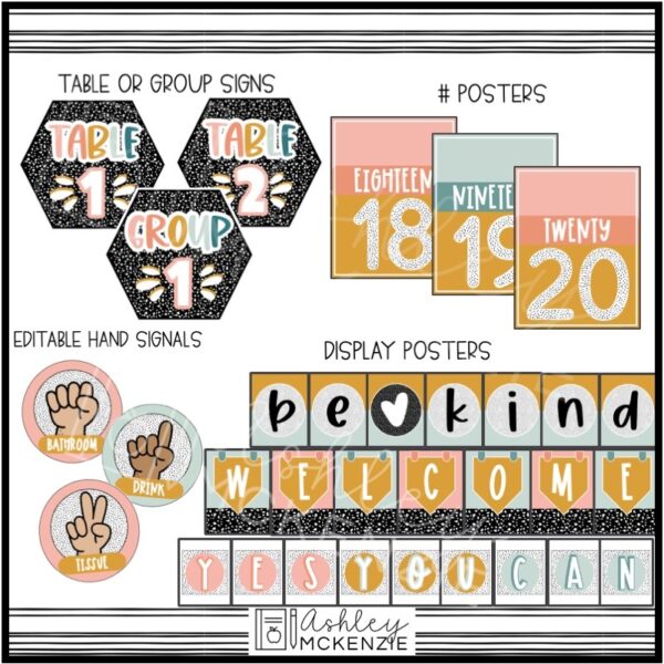 Calm Terrazzo Classroom Decor Bundle Calm Terrazzo Classroom Decor Bundle