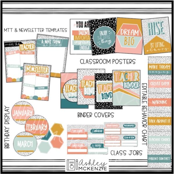 Calm Terrazzo Classroom Decor Bundle Calm Terrazzo Classroom Decor Bundle