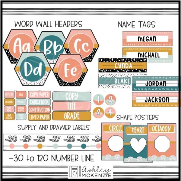Calm Terrazzo Classroom Decor Bundle Calm Terrazzo Classroom Decor Bundle