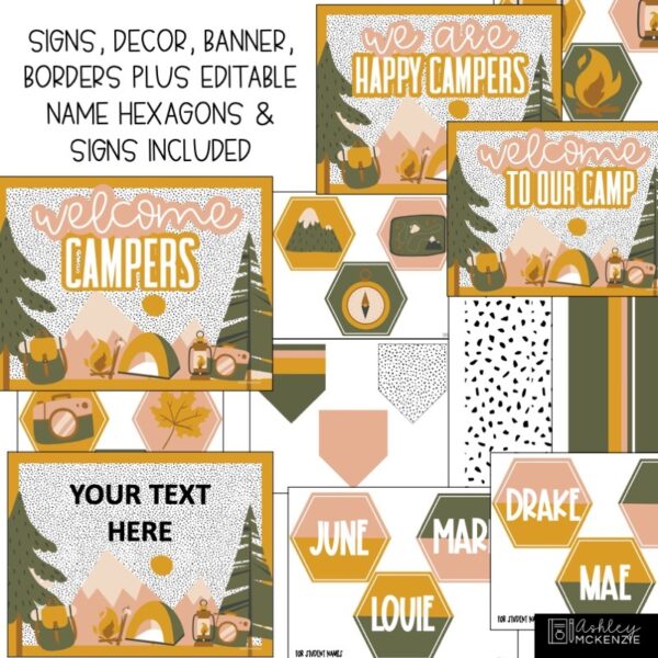 Camping Adventure Classroom Door Decor Kit Camping Adventure Classroom Door Decor Kit