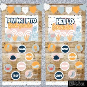 Boho Ocean Classroom Door Decor Kit