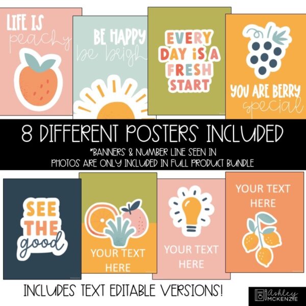 Modern Fruity Classroom Decor | Classroom Posters - Editable! Modern Fruity Classroom Decor | Classroom Posters - Editable!