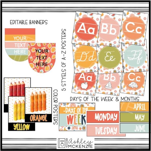 Modern Fruity Classroom Decor Bundle Modern Fruity Classroom Decor Bundle