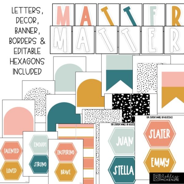Calm Terrazzo Back to School Bulletin Board Kit Calm Terrazzo Back to School Bulletin Board Kit