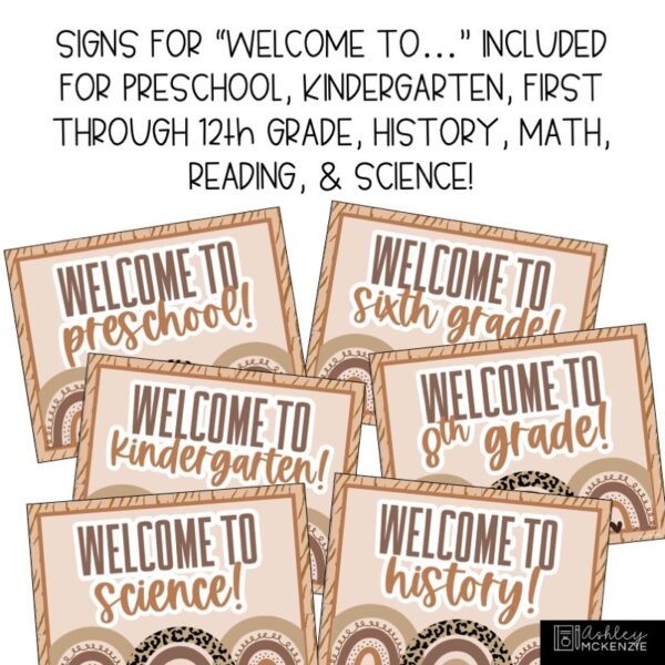 Boho Neutral Animal Print Classroom Door Decor Kit Boho Neutral Animal Print Classroom Door Decor Kit