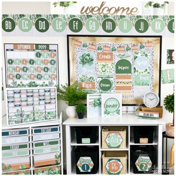 Modern Greenery Classroom Decor Bundle Modern Greenery Classroom Decor Bundle