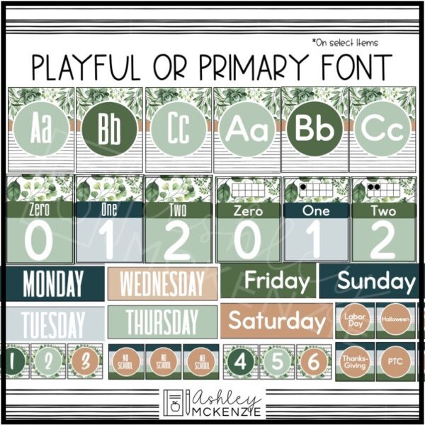 Modern Greenery Classroom Decor Bundle Modern Greenery Classroom Decor Bundle