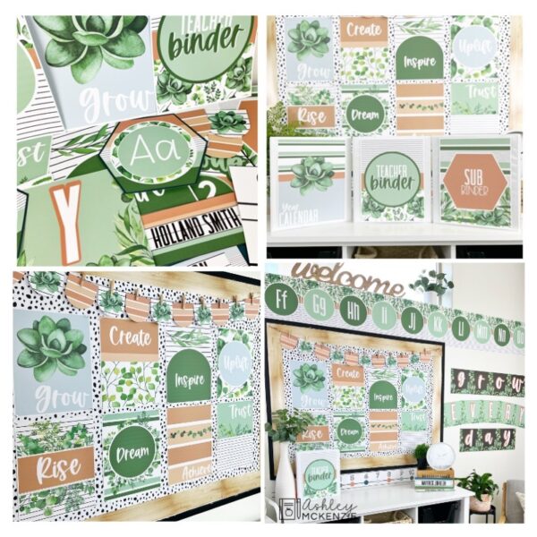 Modern Greenery Classroom Decor Bundle Modern Greenery Classroom Decor Bundle