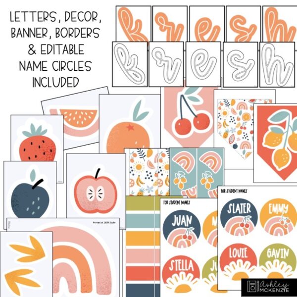 Modern Fruity Back to School Bulletin Board Kit Modern Fruity Back to School Bulletin Board Kit