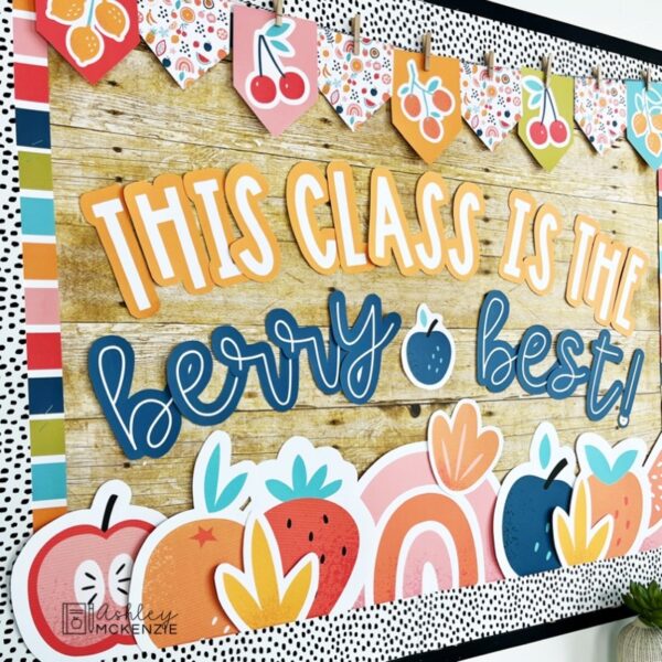 Modern Fruity Bulletin Board, Posters, A-Z Bulletin Board Letters, and Door Decor Mini Bundle Modern Fruity Bulletin Board, Posters, A-Z Bulletin Board Letters, and Door Decor Mini Bundle