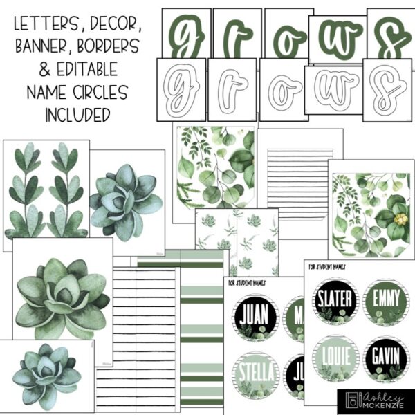 Modern Greenery Back to School Bulletin Board Kit Modern Greenery Back to School Bulletin Board Kit