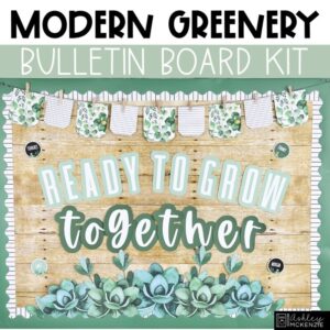 Modern Greenery Back to School Bulletin Board Kit