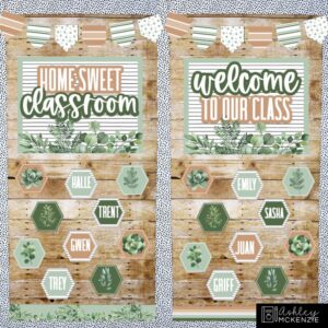 Modern Greenery Classroom Door Decor Kit