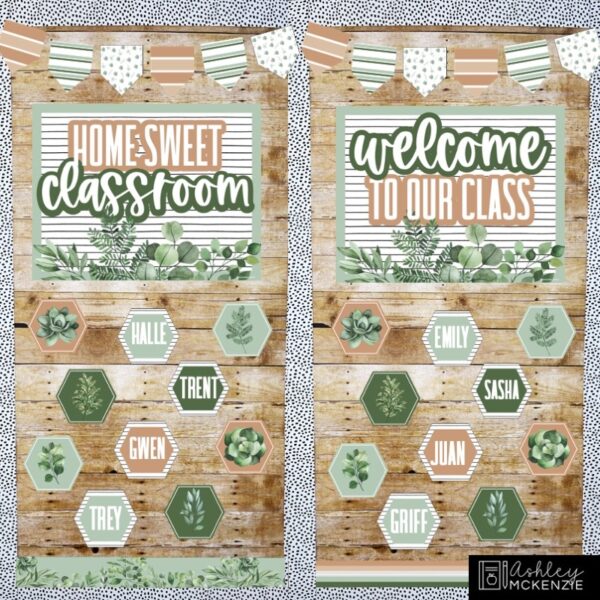Modern Greenery Classroom Door Decor Kit Modern Greenery Classroom Door Decor Kit