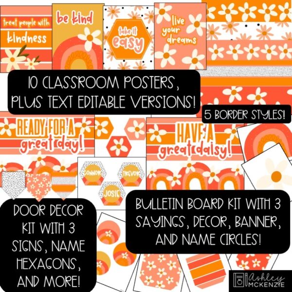 Daisy Dreams Bulletin Board, Posters, A-Z Letters, and Door Decor Bundle Daisy Dreams Bulletin Board, Posters, A-Z Letters, and Door Decor Bundle