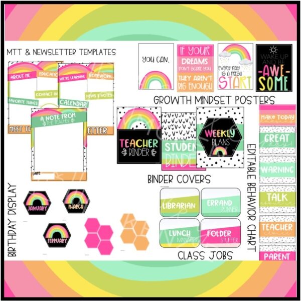 Rainbow Brights Classroom Decor Bundle Rainbow Brights Classroom Decor Bundle