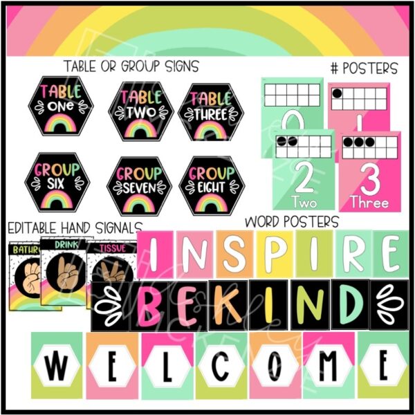 Rainbow Brights Classroom Decor Bundle Rainbow Brights Classroom Decor Bundle