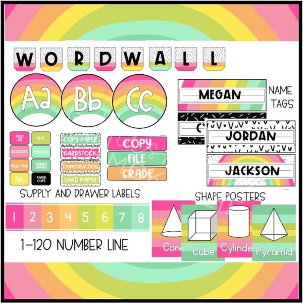 Rainbow Brights Classroom Decor Bundle Rainbow Brights Classroom Decor Bundle
