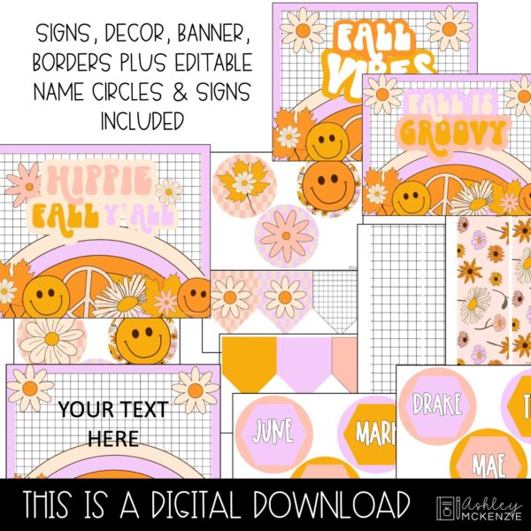 Retro Fall Classroom Door Decor Kit Retro Fall Classroom Door Decor Kit