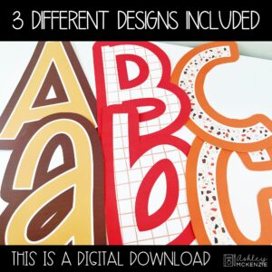 Boho Fall A-Z Bulletin Board Letters, Punctuation, and Numbers