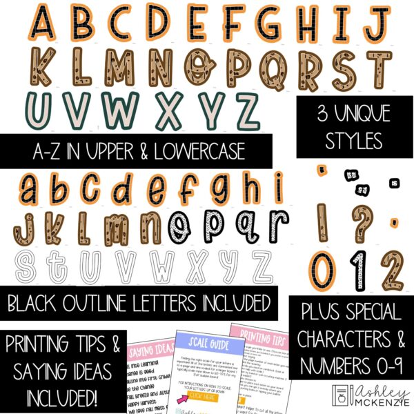 Fall Pumpkins A-Z Bulletin Board Letters, Punctuation, and Numbers Fall Pumpkins A-Z Bulletin Board Letters, Punctuation, and Numbers