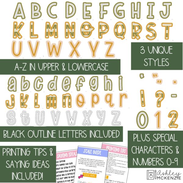 Spring Garden A-Z Bulletin Board Letters, Punctuation, and Numbers Spring Garden A-Z Bulletin Board Letters, Punctuation, and Numbers