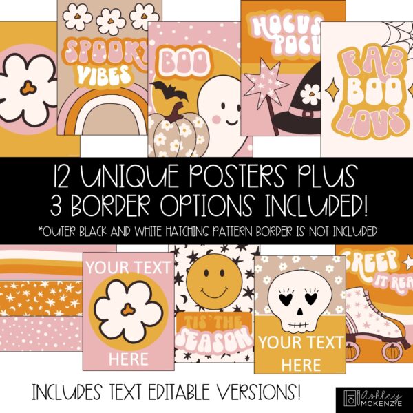 Retro Halloween Classroom Posters - Editable! Retro Halloween Classroom Posters - Editable!