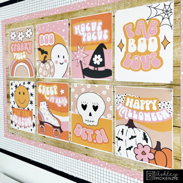 Retro Halloween Bulletin Board, Posters, A-Z Bulletin Board Letters, and Door Decor Bundle Retro Halloween Bulletin Board, Posters, A-Z Bulletin Board Letters, and Door Decor Bundle
