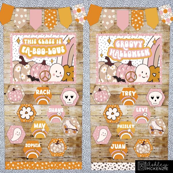 Retro Halloween Bulletin Board, Posters, A-Z Bulletin Board Letters, and Door Decor Bundle Retro Halloween Bulletin Board, Posters, A-Z Bulletin Board Letters, and Door Decor Bundle