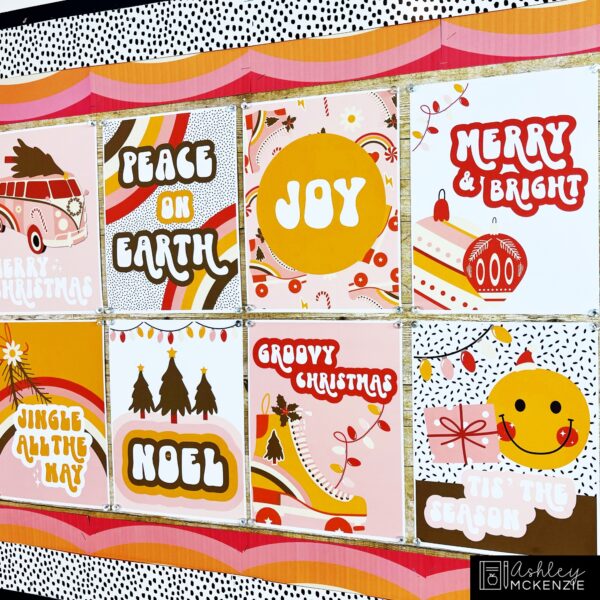 Christmas Retro Theme Classroom Decor Bundle Christmas Retro Theme Classroom Decor Bundle