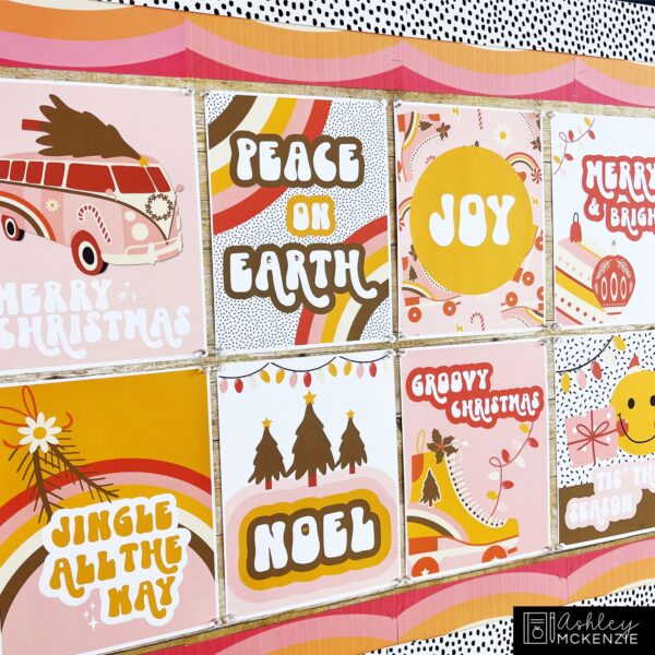 Christmas Retro Theme Classroom Decor Bundle Christmas Retro Theme Classroom Decor Bundle