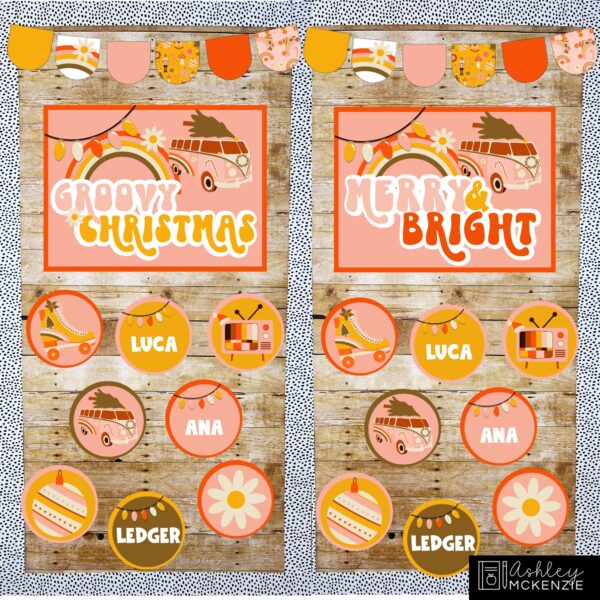 Christmas Retro Theme Classroom Decor Bundle Christmas Retro Theme Classroom Decor Bundle