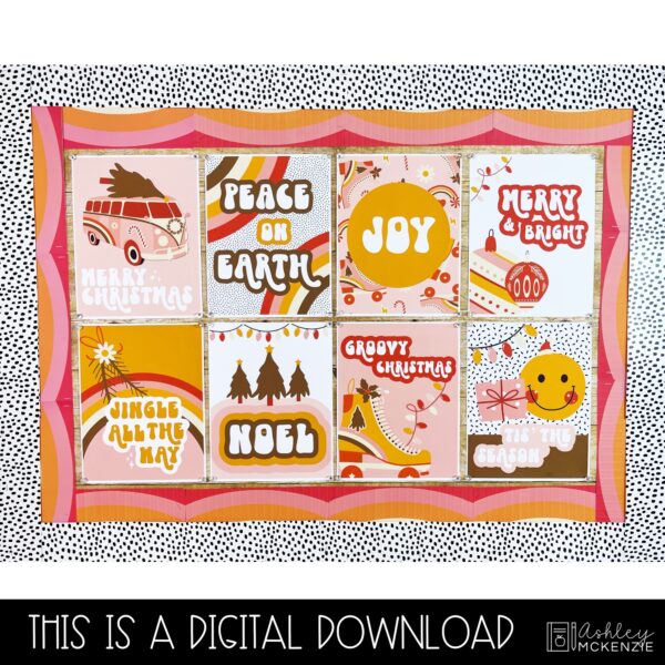 Christmas Retro Theme Classroom Decor Bundle Christmas Retro Theme Classroom Decor Bundle