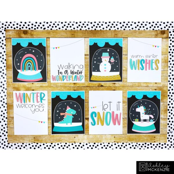 Winter Snow Globe Bulletin Board, Classroom Posters, and A-Z Bulletin Board Letters Bundle Winter Snow Globe Bulletin Board, Classroom Posters, and A-Z Bulletin Board Letters Bundle