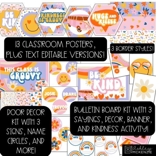 Retro Valentine's Day Kindness Week Classroom Decor Bundle Retro Valentine's Day Kindness Week Classroom Decor Bundle