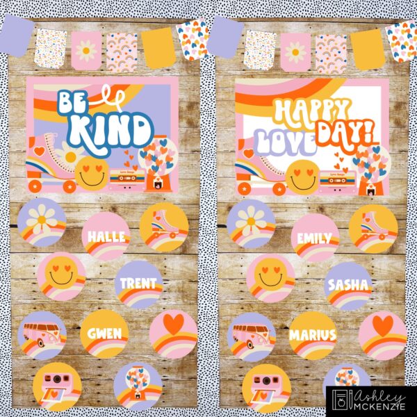 Retro Valentine's Day Kindness Week Classroom Decor Bundle Retro Valentine's Day Kindness Week Classroom Decor Bundle
