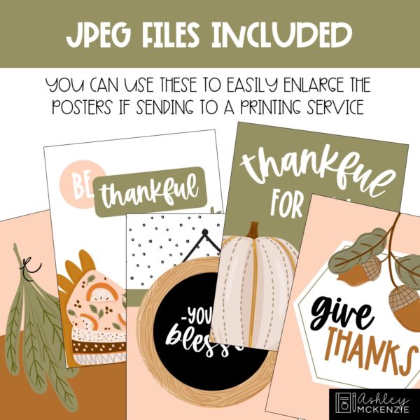 Modern Thanksgiving Classroom Posters - Editable! Modern Thanksgiving Classroom Posters - Editable!