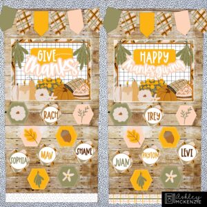 Modern Thanksgiving Classroom Door Decor Kit