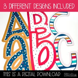 Festive Christmas A-Z Bulletin Board Letters, Punctuation, and Numbers