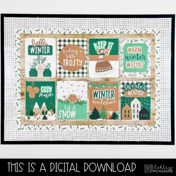 Modern Winter Classroom Decor Bundle Modern Winter Classroom Decor Bundle
