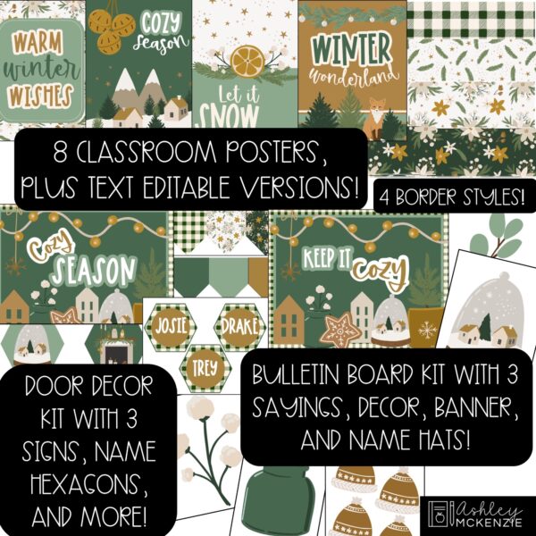 Modern Winter Classroom Decor Bundle Modern Winter Classroom Decor Bundle
