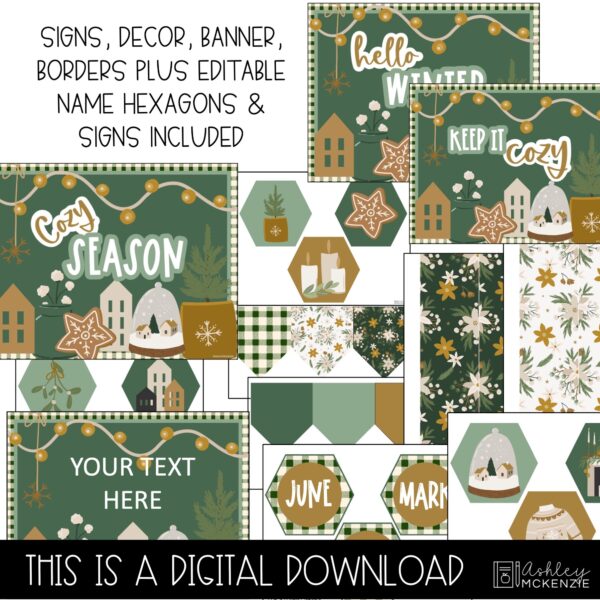 Modern Winter Classroom Door Decor Kit Modern Winter Classroom Door Decor Kit