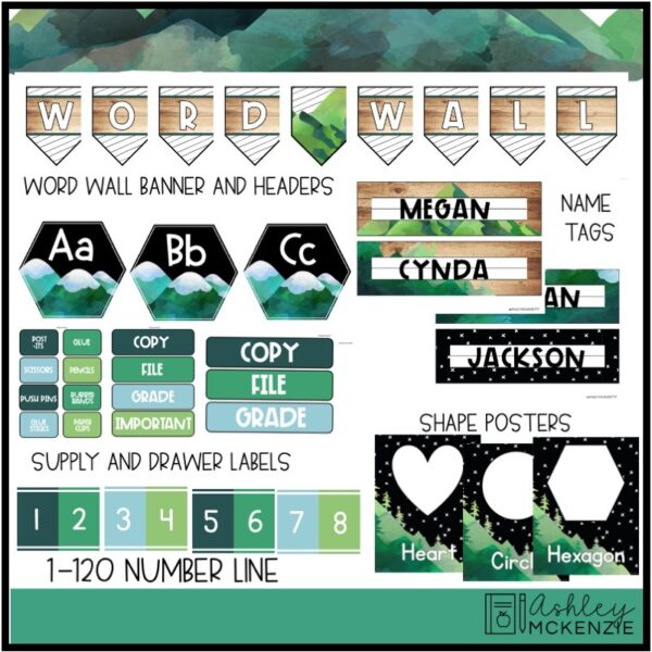 Scandi Mountains Classroom Decor Bundle Scandi Mountains Classroom Decor Bundle