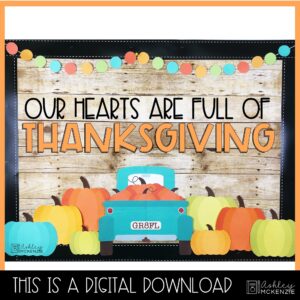 Thanksgiving Blue Truck Theme Bulletin Board or Door Decor