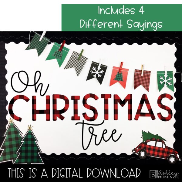 Christmas & Winter Buffalo Check Bulletin Board or Door Decor Christmas & Winter Buffalo Check Bulletin Board or Door Decor