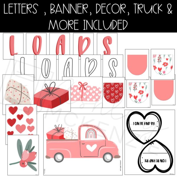 Valentine's Day Truck Bulletin Board or Door Decor Valentine's Day Truck Bulletin Board or Door Decor